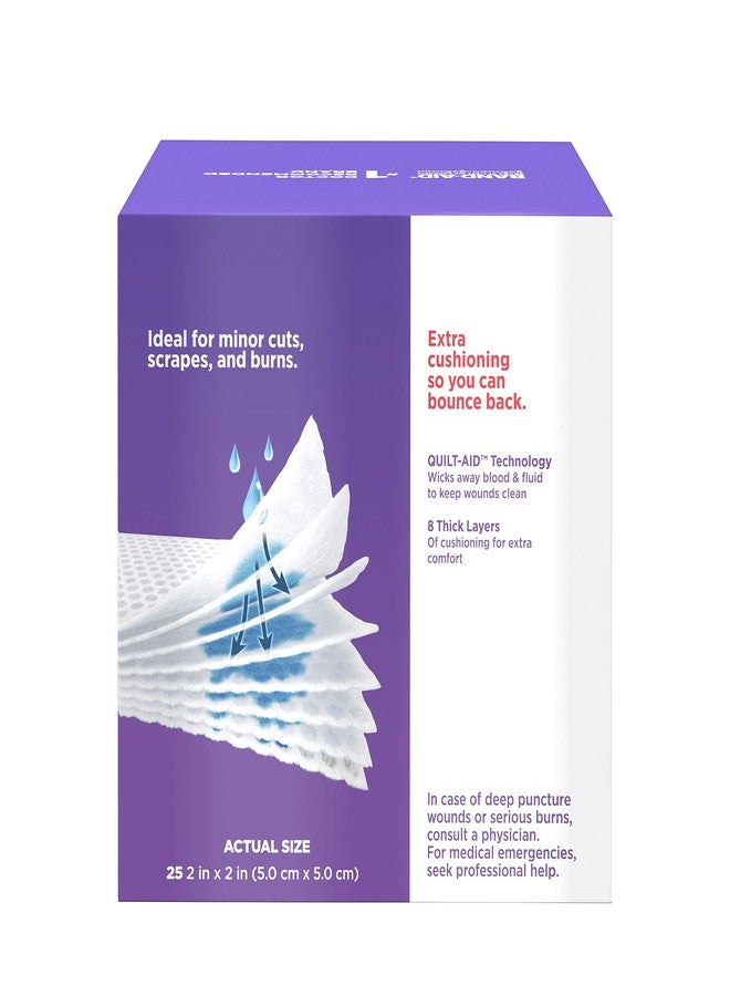 Johnson & Johnson BAND-AID® Brand CUSHION-CARE™ Gauze Pads 2in x 2in, 25 count - Image 2